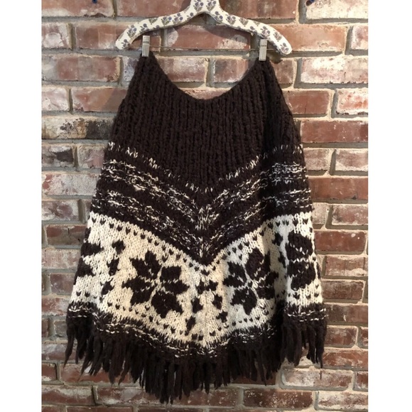 Free People Long Floral Poncho Sz m/l - Picture 5 of 7